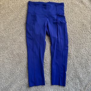 EUC Lululemon Fast and Free Crop II 19" *Non-Reflective - Larkspur Size 4